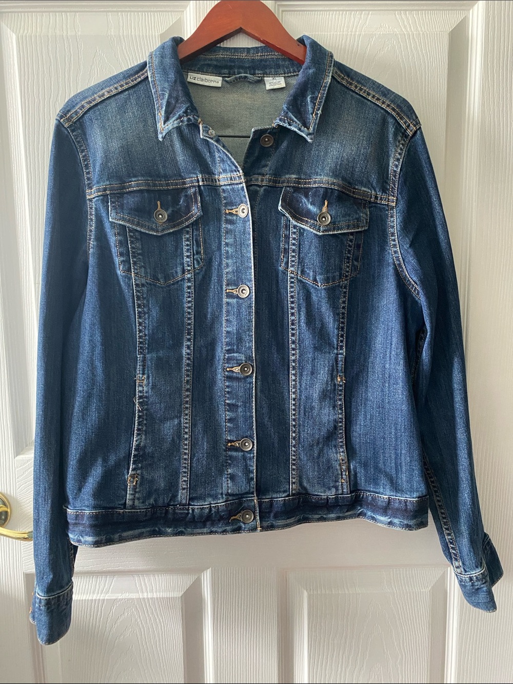 Liz Claiborne Blue Button-Front Denim Jacket XL - Picture 1 of 11